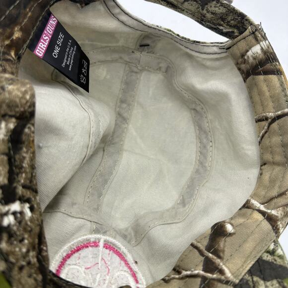 Mossy Oak Girls With Guns Hat Cap Womens Strap Back Obsession Camo Pink Scope - Picture 14 of 14